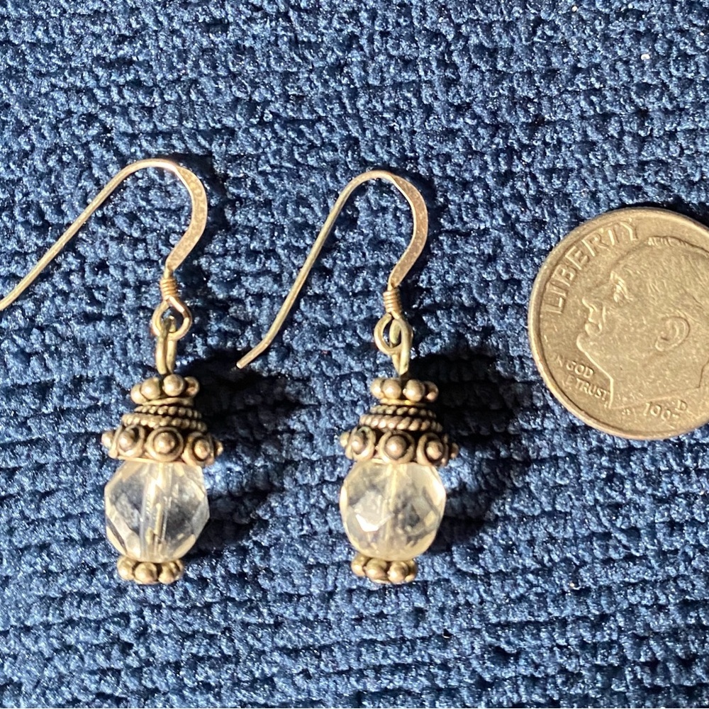 Silver & Clear Crystal Beaded Earrings